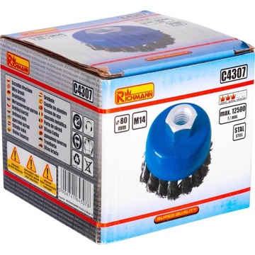 Проволочная щетка для угловой шлифовальной машины, витая проволока 80 мм C4307