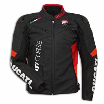 DUCATI Kurtka Skórzana Męska DC C6 Black/Red 48