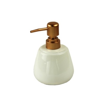 Dozownik mydła w płynie 290ml ceramika BIAŁY złoty