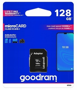 GOODRAM KARTA PAMIĘCI 128 GB MICRO SD XC CLASS 10