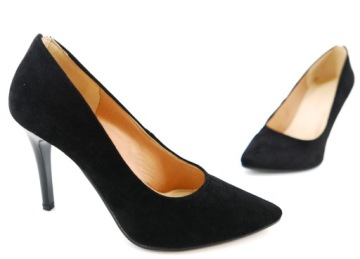 ТУФЛИ ЖЕНСКИЕ ПОЛЬСКИЕ SKORPIO, ЧЕРНАЯ ЗАМША, R38