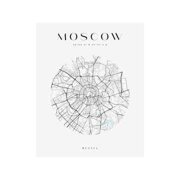 Plakat Mapa miasta Rosja Stolica Moskwa koło 24X30 cm
