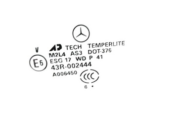 MERCEDES ML GL W164 164 SKLO (OKNO) DVEŘE LEVÝ ZADNÍ LEVÝCH ZADNÍCH A006450