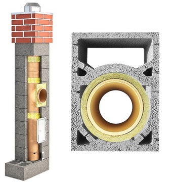 KOMIN STANDARD SYSTEMOWY CERAMICZNY 8m fi 200 +1W