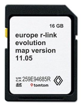 Karta SD aktualizacja map Europy R-LINK TomTom 2024 11.05 RENAULT OE ASO