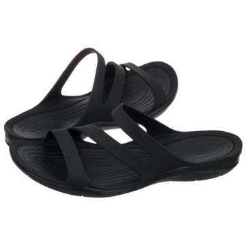 Buty Klapki Damskie Crocs Swiftwater Sandal W 203998 Czarne