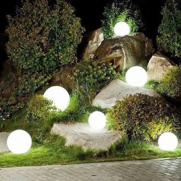 Lampa ogrodowa Kula solarna LED 25 cm wbijana naziemna LEDLUX