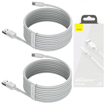 BASEUS KABEL USB-C TYP-C SZYBKIE ŁADOWANIE USB DO HUAWEI 40W 5A 1.5M 2szt