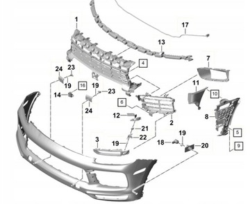 CAYENNE VÝZTUHA LEVÝ DRŽÁKY VOLANT VZDUCHU 9Y0807957 9Y0807177
