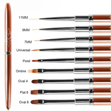 КИСТОЧКА ДЛЯ ГЕЛЕВОГО УКРАШЕНИЯ НОГТЕЙ плоская овальная круглая точная