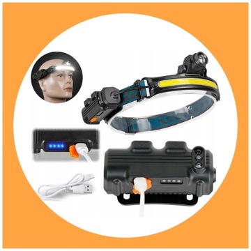 МОЩНАЯ ФАРА АККУМУЛЯТОРНАЯ ФАРА USB-СВЕТОДИОДНЫЙ ДАТЧИК COB