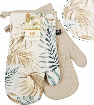 KOMPLET 2X RĘKAWICE KUCHENNE LEAFY TROPIKALNY WZÓR