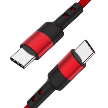 Kabel danych USB C do USB c 3,8 mm Od 100 cm Czerw