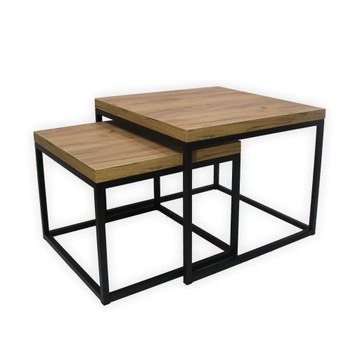 Современный каркас журнального столика в стиле лофт 2в1 60x60 H44