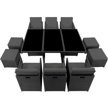 Мебель для сада и отдыха, техноротанг, Нью-Йорк, 6+4+1 с крышкой