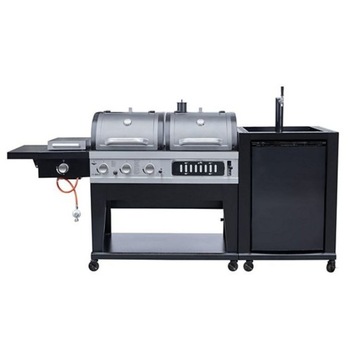 DUŻY GRILL GAZOWY WĘGLOWY KOMBI3w1 LODÓWKA NALEWAK