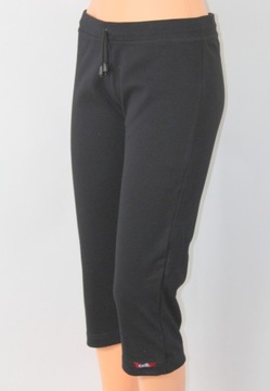 SPODNIE damskie DRESOWE 3/4 rybaczki POLSKIE CZARNE 42 XL