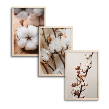 3x 30x40 CM ZESTAW TRZY OBRAZY PLAKAT W RAMIE DREWNIANEJ BOHO TRYPTYK BAWEŁ