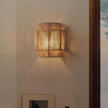 Настенный светильник в стиле бохо, сельский дом, джутовая веревка, настенный бра для туалетного столика, прихожей, спальни