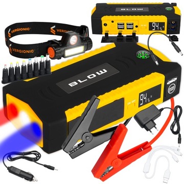 MOCNY JUMP STARTER ROZRUCH BOOSTER POWERBANK 12V LATARKA ZESTAW 16800mAh