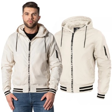 Kurtka męska z kapturem Pit Bull Overpark Off-White 3XL