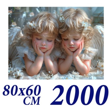 Puzzle Andělé č. 3 2000 dílků 80x60 cm Svaté Přijímání, Anděl strážný, Náboženský