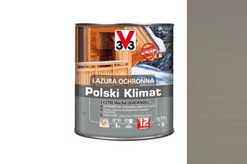 V33 LAZURA OCHRONNA POLSKI KLIMAT 12lat SZARY 0,75L