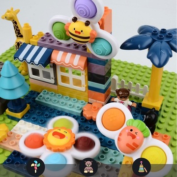 СПИННЕР С ПРИСОСКОЙ СЕНСОРНАЯ ВАННА ПОДАРОЧНАЯ ПОГРЕМКА 3 ШТ.