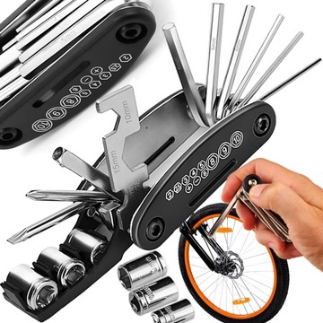 ZESTAW KLUCZY NARZĘDZI ROWEROWYCH MULTITOOL 16W1