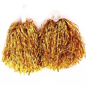 6POMPON CHEERLEADERKI CZIRLIDERKA POMPONY SREBRN