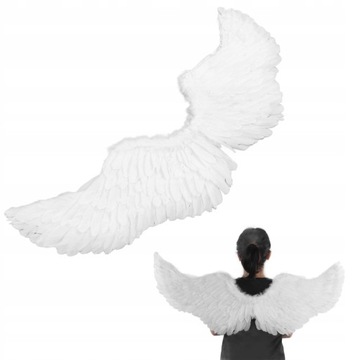 ANIOŁA SKRZYDŁA Z PIÓR 60x35cm BIAŁA