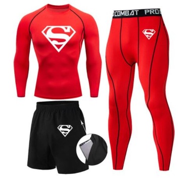 KOSZULKA SPODENKI SPODNIE MMA SIŁOWNIA SUPERMAN