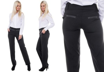 S137 БРЮКИ ELEGANT ИЗ ЭКО-КОЖИ, ЧЕРНЫЕ, размер 48