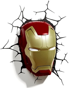 LAMPKA ŚCIENNA nocna LED 3D MARVEL IRON MAN
