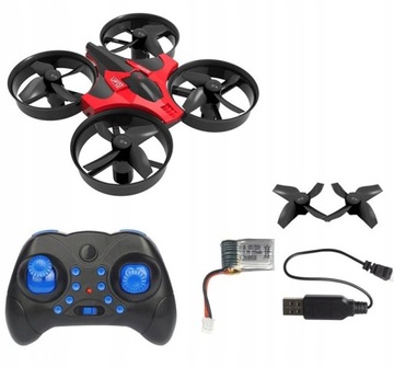 DRON ZDALNIE STEROWANY LED MINI UFO AKROBATA 3D CZERWONY