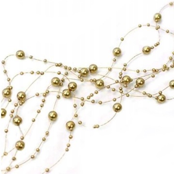 GIRLANDA PERŁOWA złota 5 x 1,3 m WESELE ozdoba