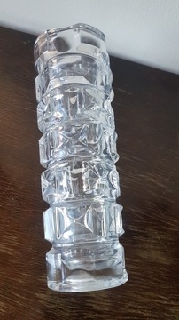 Старая тяжелая стеклянная ваза оп-арт дизайн