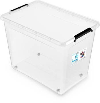 POJEMNIK PUDEŁKO KOSZ Z POKRYWĄ RĄCZKĄ 80L BOX