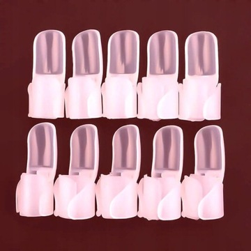 10x Klipsy ochronne do pomalowanych paznokci PINK