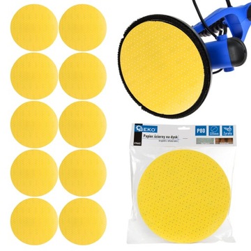 PAPIER ŚCIERNY NA DYSK KRĄŻEK Z OTWORAMI 225MM P80 ŻYRAFA 10SZT