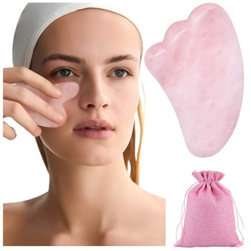 KAMIEŃ GUA SHA MASAŻER JADEITOWY KWARC + WORECZEK