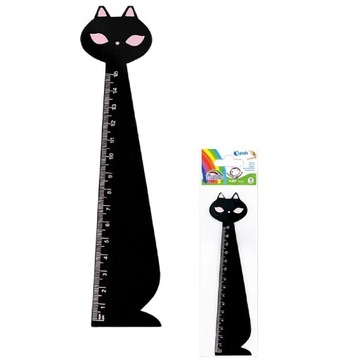 FIORELLO LINIJKA DREWNIANA DREWNO KOT CZARNY 15CM