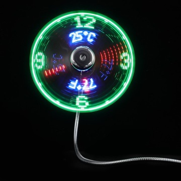 USB-вентилятор со светодиодной подсветкой и температурой, портативный