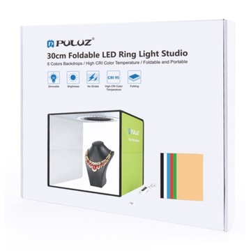 PULUZ PU5032G NAMIOT BEZCIENIOWY 30CM FOTOGRAFICZNY LED 5500K + 6X TŁO
