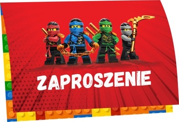 ZAPROSZENIE ZAPROSZANIA NINJAGO GRY BAJKI WIELE WZORÓW 20x15 cm