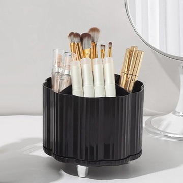 Pudełko do przechowywania Duża pojemność Organizer na biżuterię Obrotowy makijaż Czarny