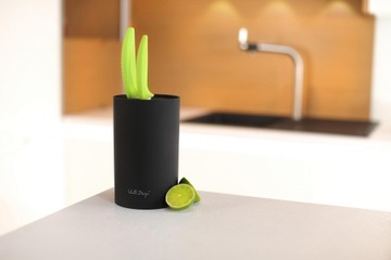 Подставка для ножей Nero черная Vialli Design