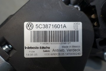 VW BEETLE 5C3 CABRIO MOTOREK STŘECHA