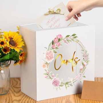 Акриловая коробочка для свадебных открыток с местом для открыток.