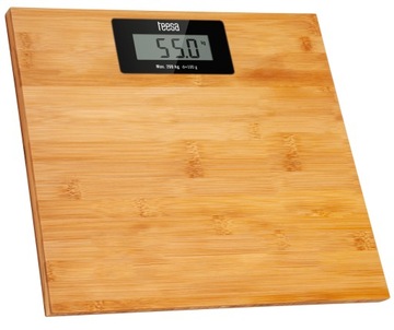 WAGA ŁAZIENKOWA 200KG DOKŁADNA LCD DREWNO BAMBUS